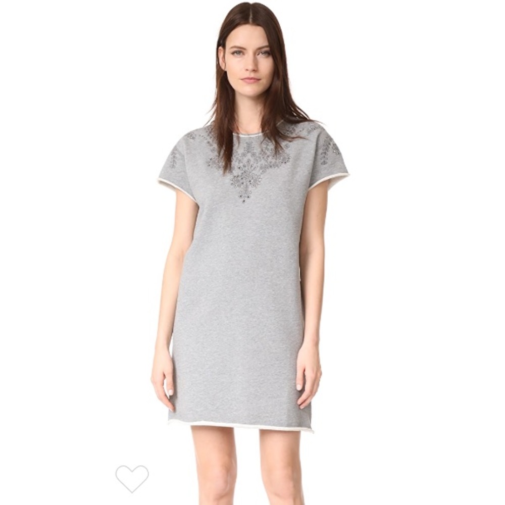 RAG & BONE/JEAN Grey Eyelet Tee Dress S